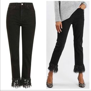 TopShop Raw Fringe High Rise Denim